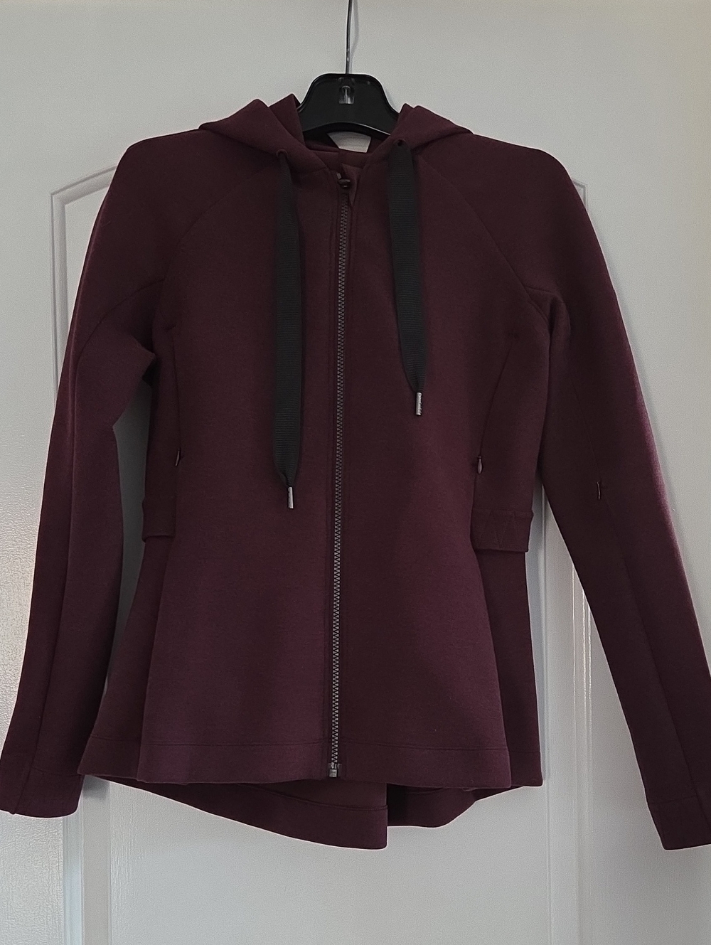 Lululemon Maroon Hooded Peplum Jacket Size 6